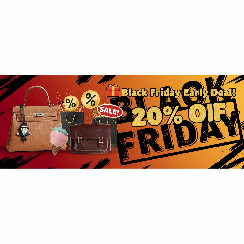 Black Friday 20% OFF Banner - Bold Outlined Font