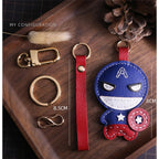 CUCUBIRD POPSEWING® Sheep Leather Captain Keychain DIY Kit  