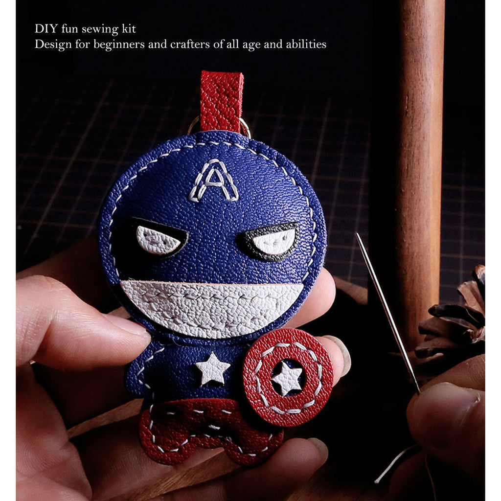 CUCUBIRD POPSEWING® Sheep Leather Captain Keychain DIY Kit  