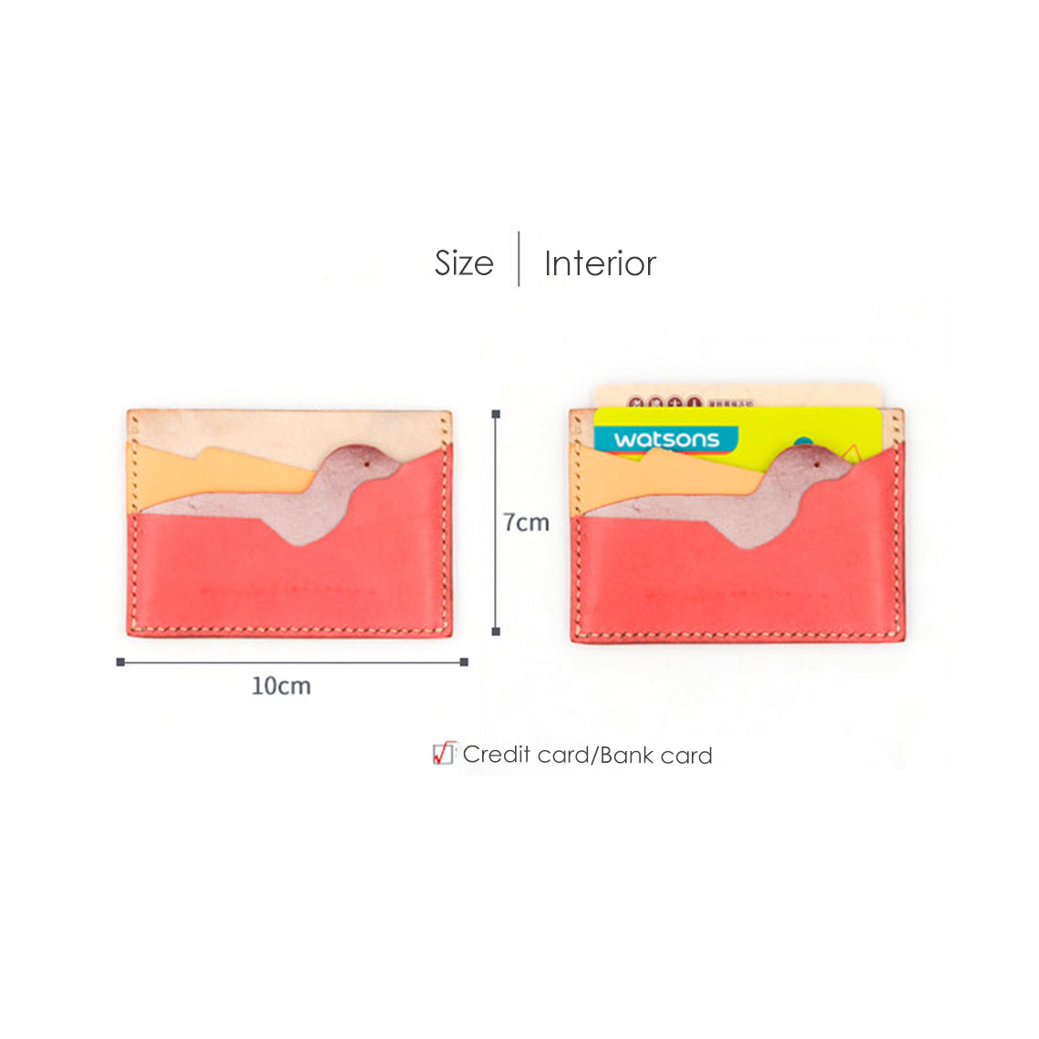 CUCUBIRD POPSEWING® Top Grain Leather Dinosaur Card Holder DIY Kit  