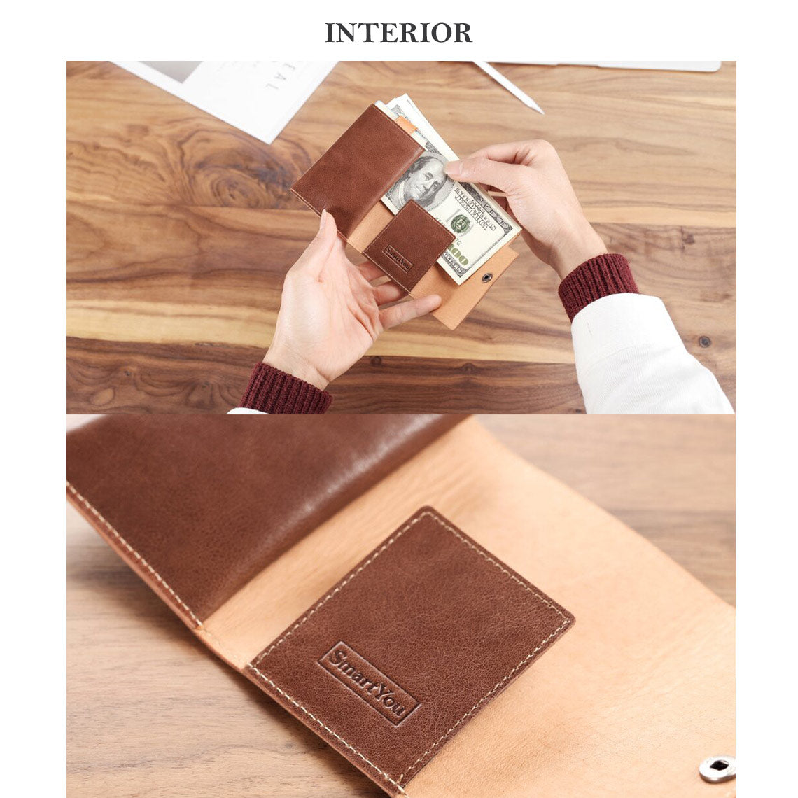 CUCUBIRD Vegetable Tanned Leather Slim Card Holder  