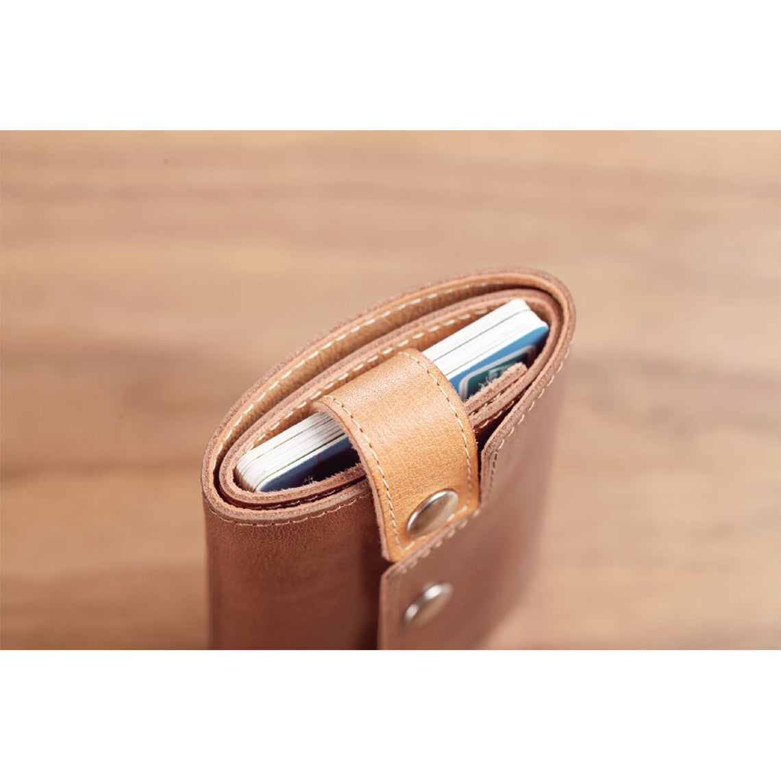 CUCUBIRD Vegetable Tanned Leather Slim Card Holder  