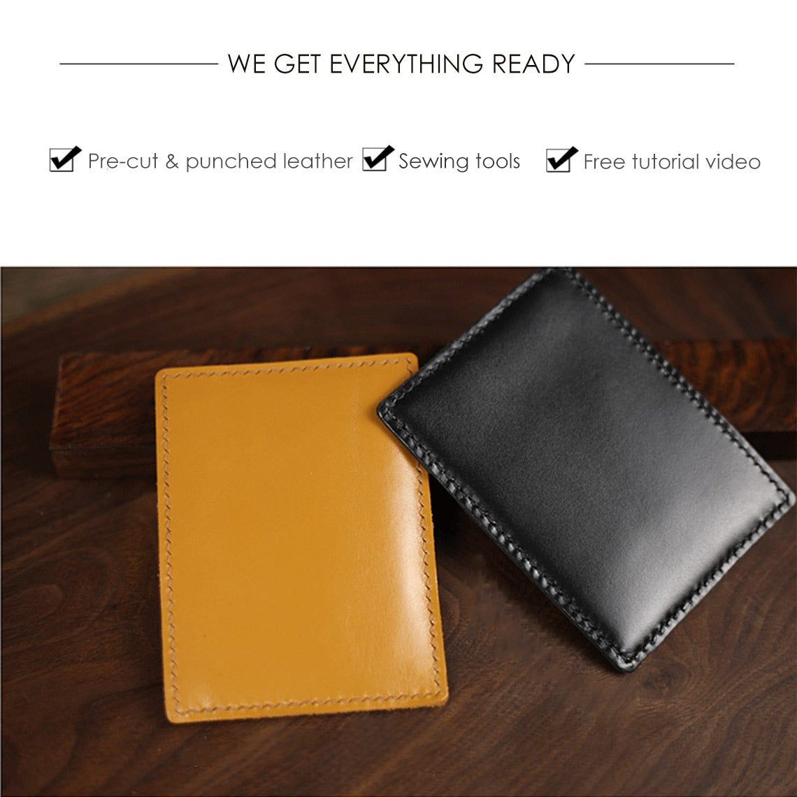 CUCUBIRD POPSEWING® Full Grain Leather Sleeve Card Wallet DIY Kit  
