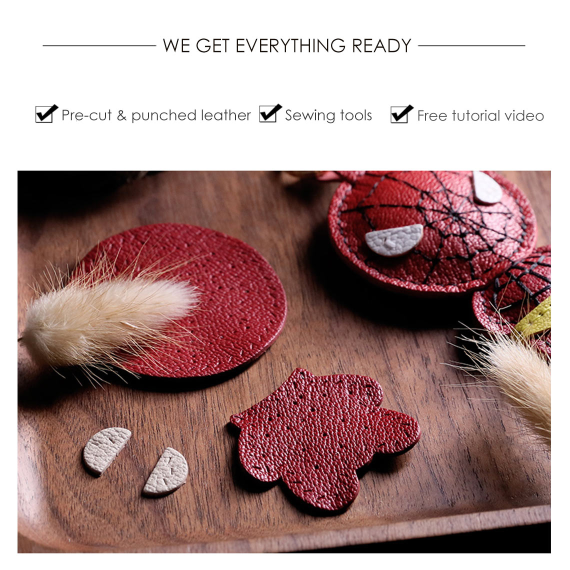 CUCUBIRD POPSEWING® Sheep Leather Spiderman Keychain DIY Kit  