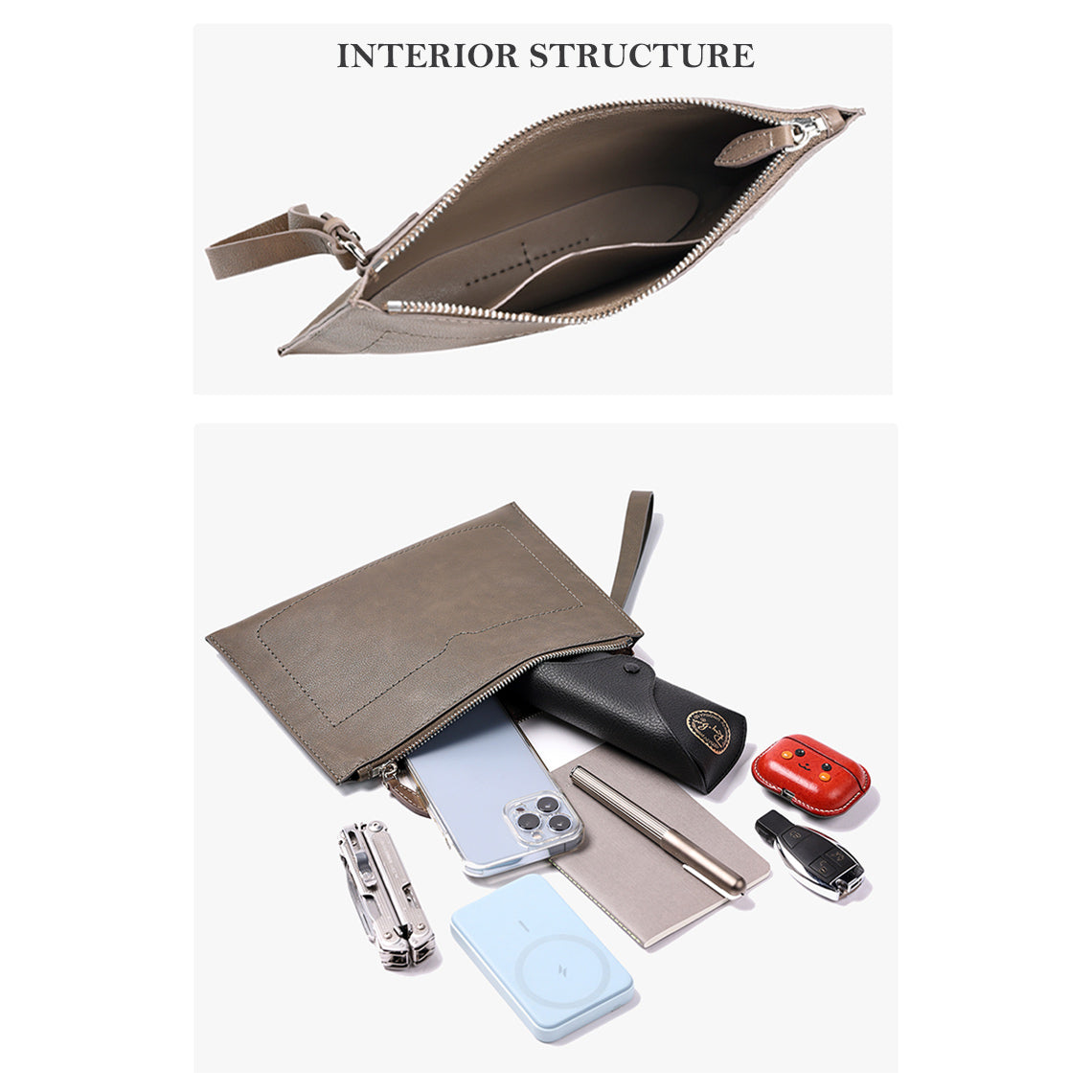 CUCUBIRD POPSEWING® Top Grain Leather Men Clutch Bag DIY Kit  