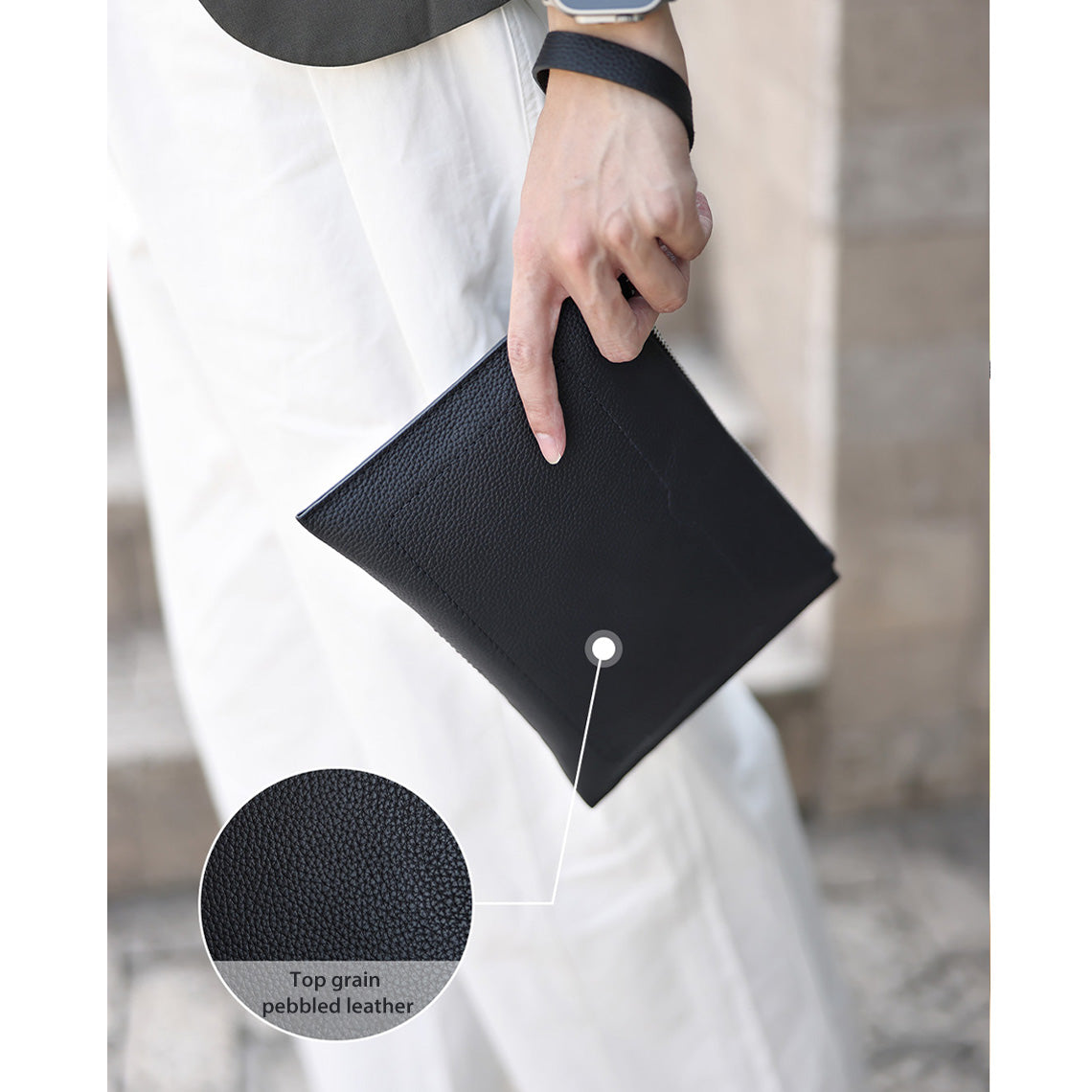 CUCUBIRD POPSEWING® Top Grain Leather Men Clutch Bag DIY Kit  