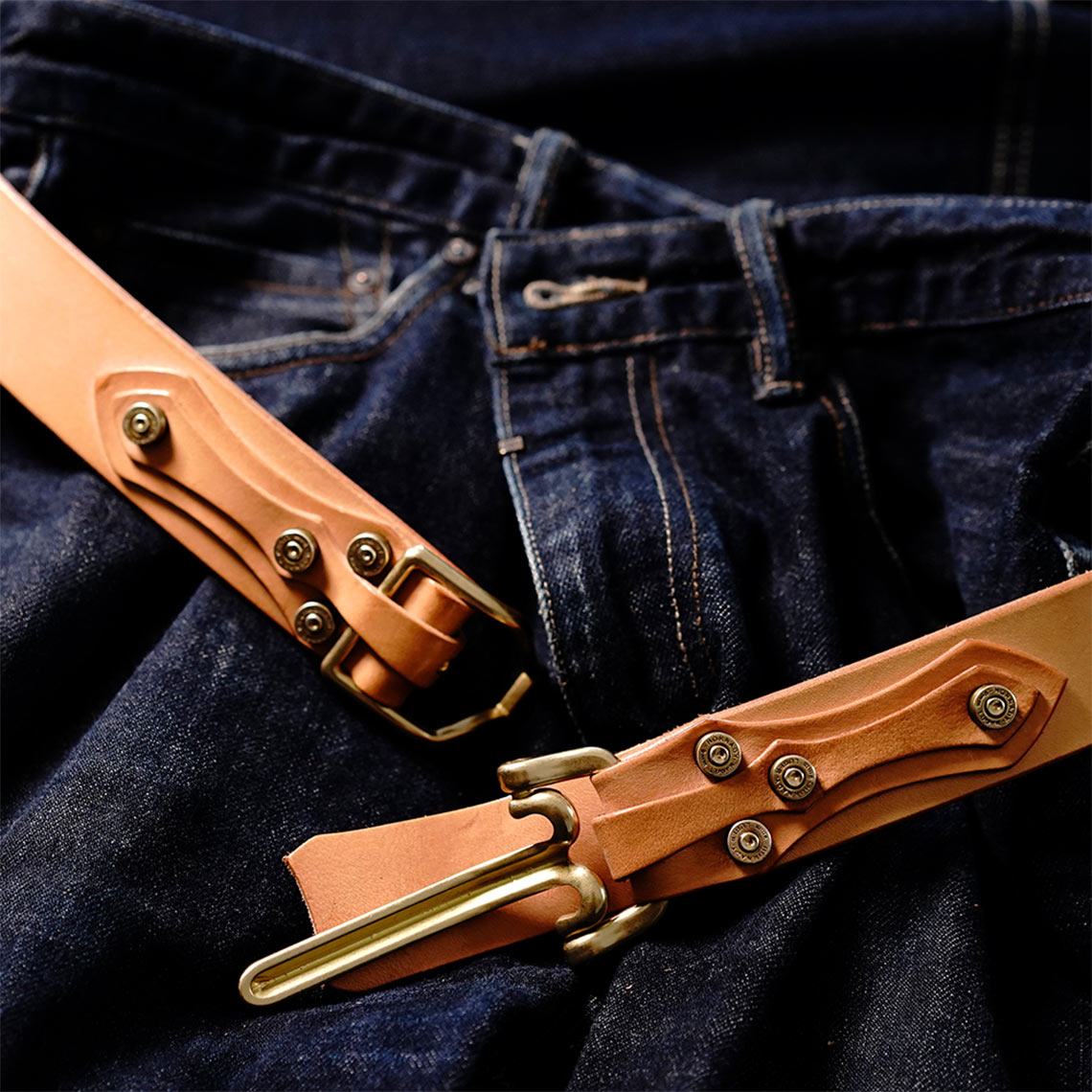 CUCUBIRD POPSEWING® Full Grain Leather Knight Buckle Cowboy Belt DIY Kit  