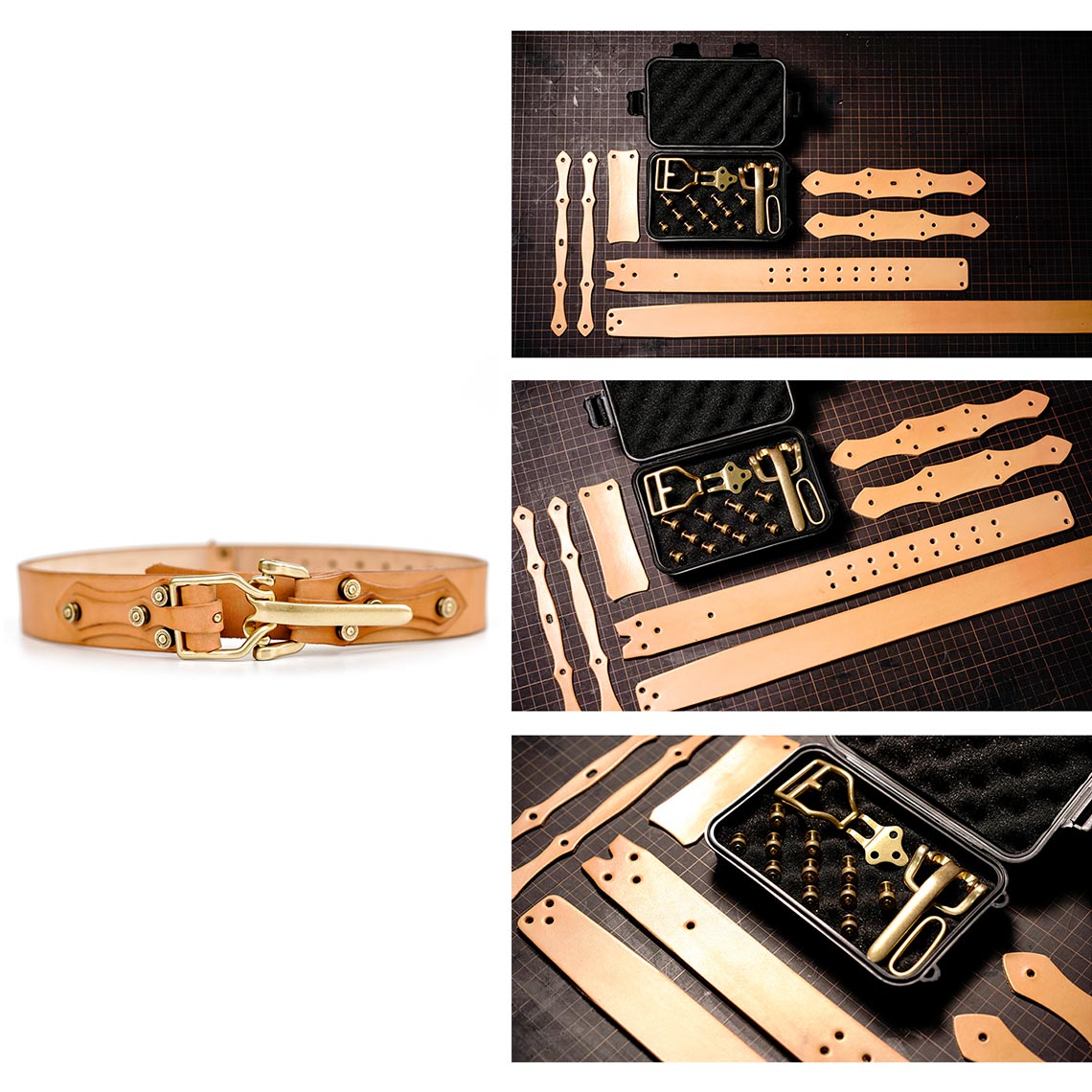 CUCUBIRD POPSEWING® Full Grain Leather Knight Buckle Cowboy Belt DIY Kit  