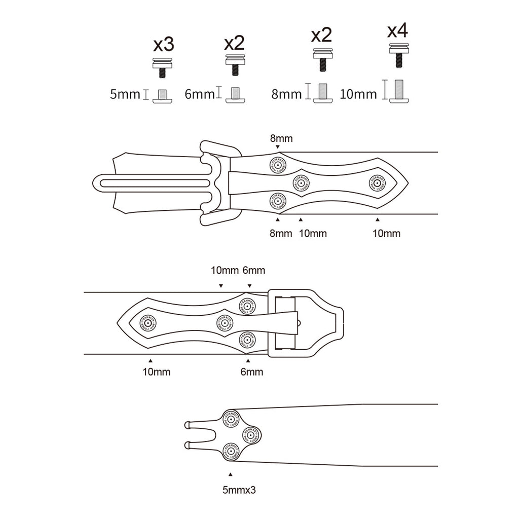 CUCUBIRD POPSEWING® Full Grain Leather Knight Buckle Cowboy Belt DIY Kit  