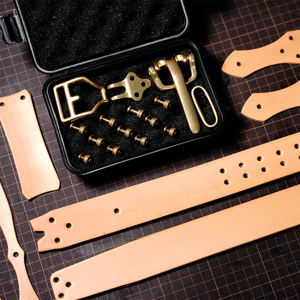 CUCUBIRD POPSEWING® Full Grain Leather Knight Buckle Cowboy Belt DIY Kit  