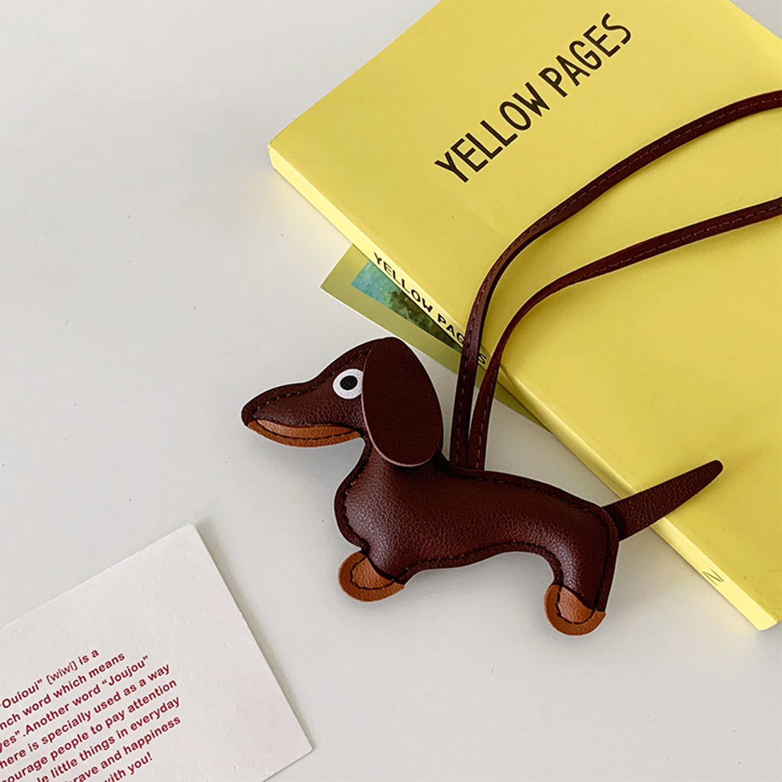 CUCUBIRD Faux Leather Dachshund Bag Charm  