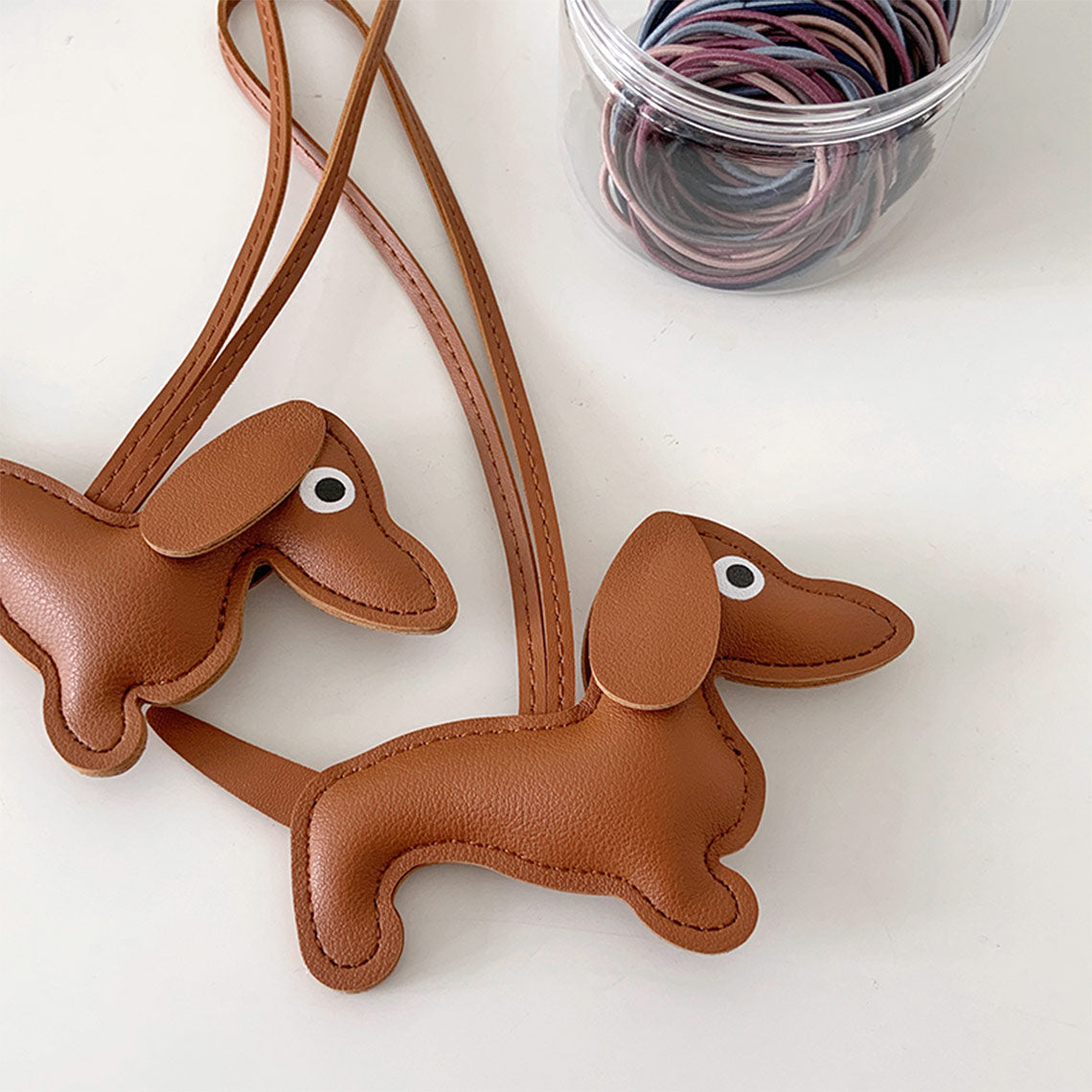 CUCUBIRD Faux Leather Dachshund Bag Charm  