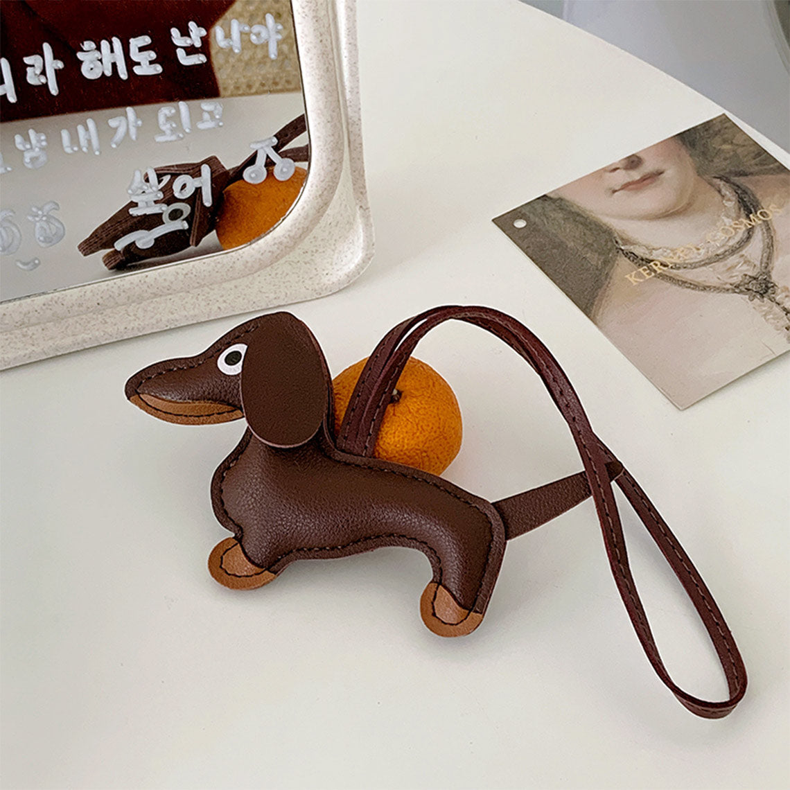 CUCUBIRD Faux Leather Dachshund Bag Charm  