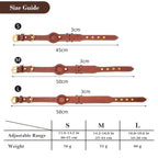 CUCUBIRD Genuine Leather Dog Collar with Airtag Case - Red  