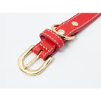 CUCUBIRD Genuine Leather Dog Collar with Airtag Case - Red  