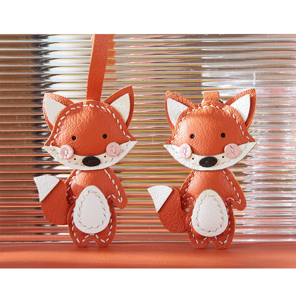 CUCUBIRD POPSEWING® Sheep Leather Little Fox Keychain DIY Kit  