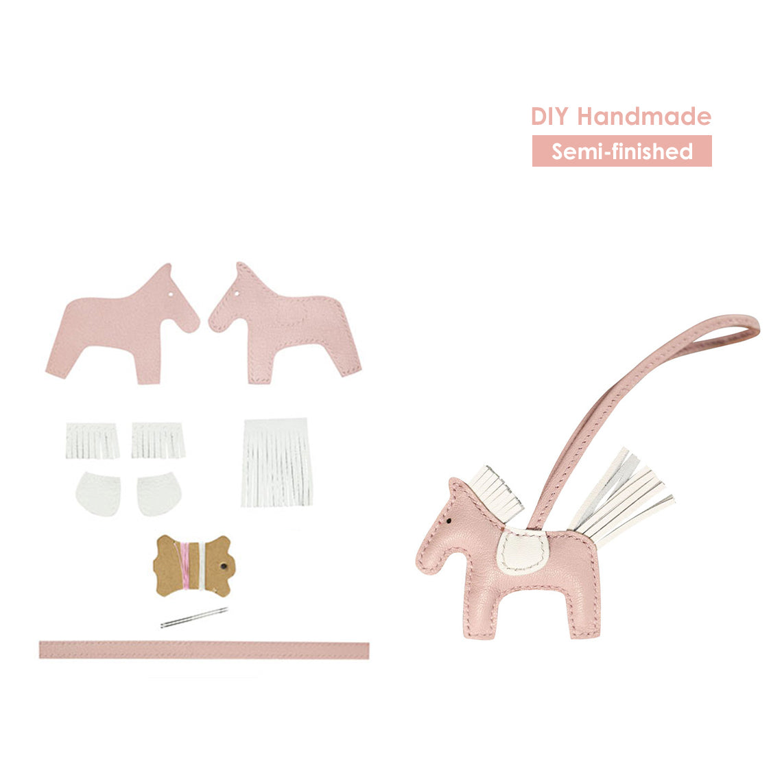 CUCUBIRD POPSEWING® Sheep Leather Horse Bag Charm DIY Kit  