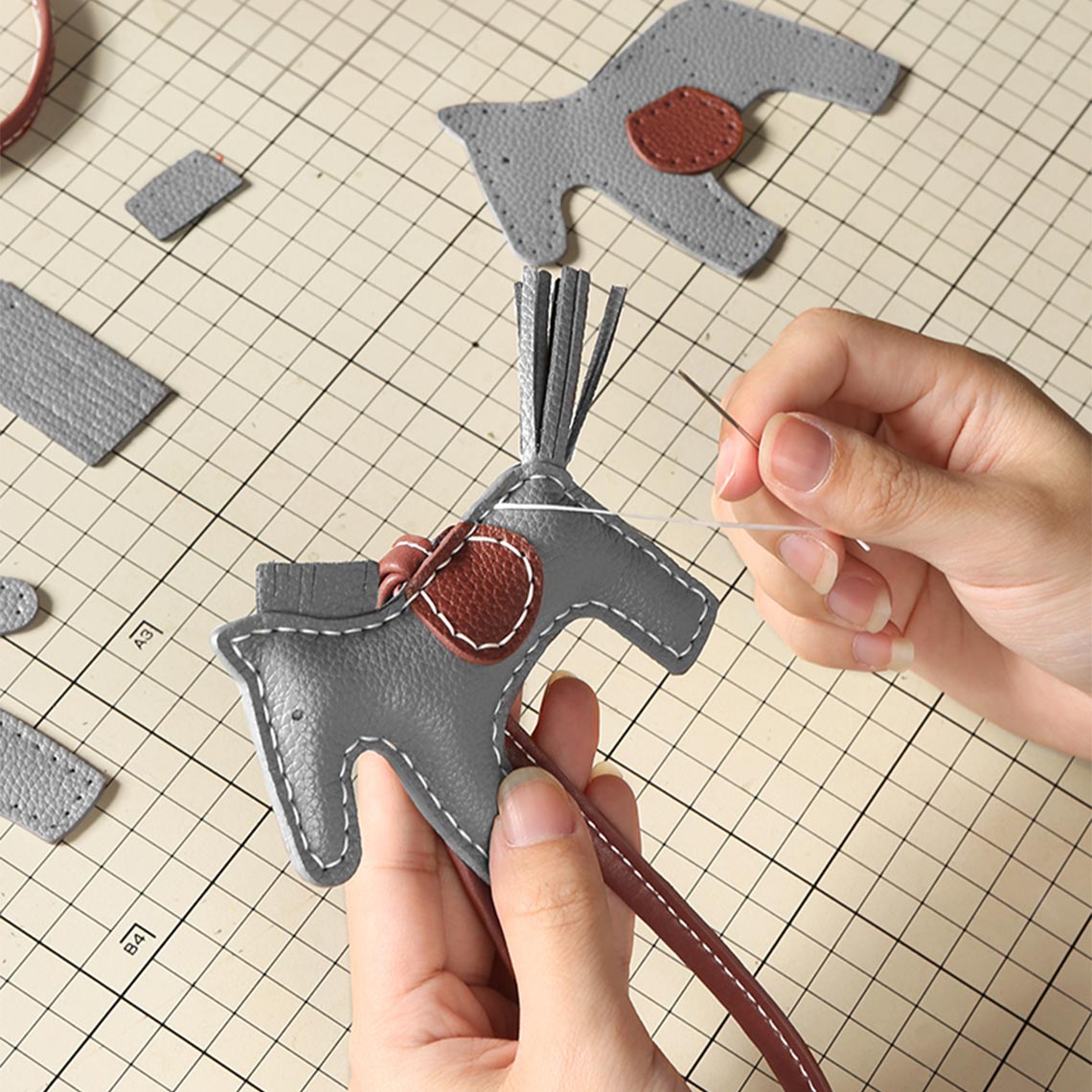 CUCUBIRD POPSEWING® Leather Horse Bag Charm DIY Kit  