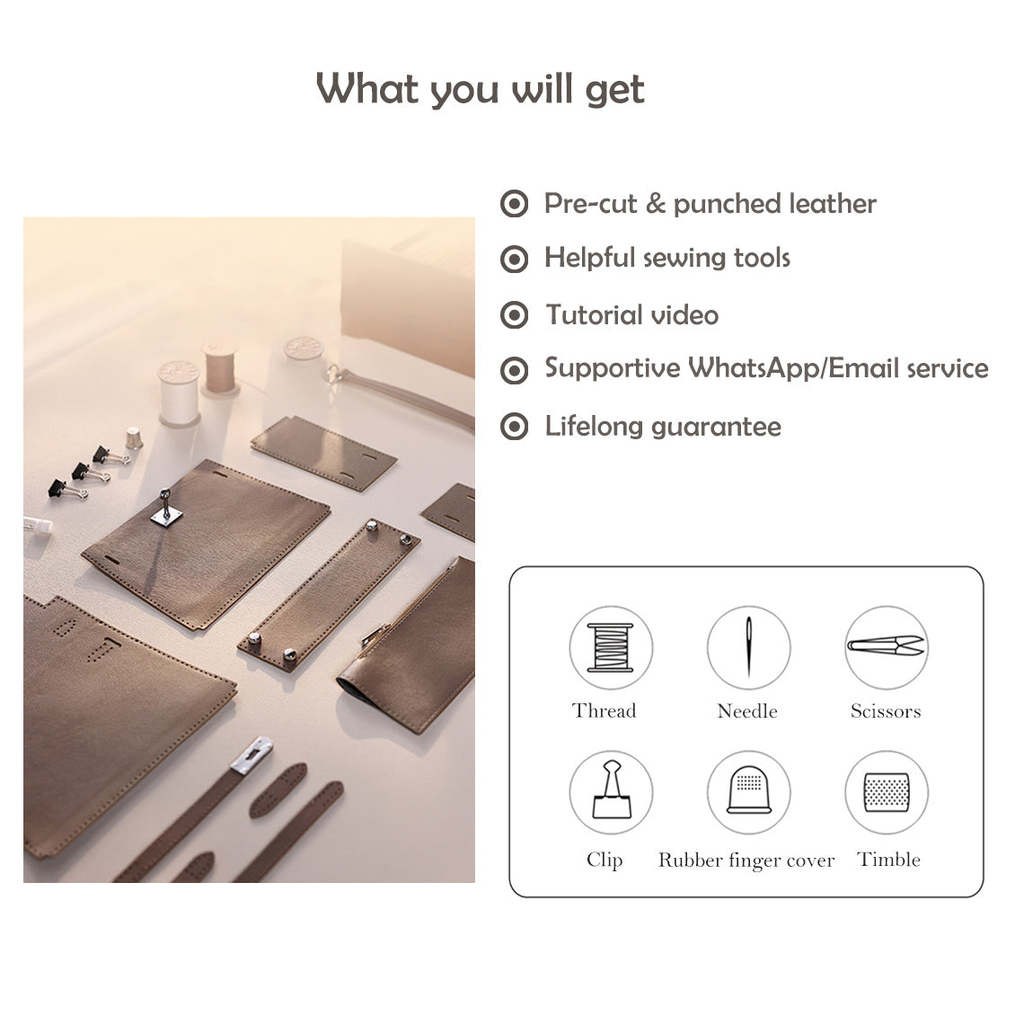 CUCUBIRD POPSEWING® Top Grain Leather Inspired Sellier Kylie Bag DIY Kit | Price Drop at Checkout  