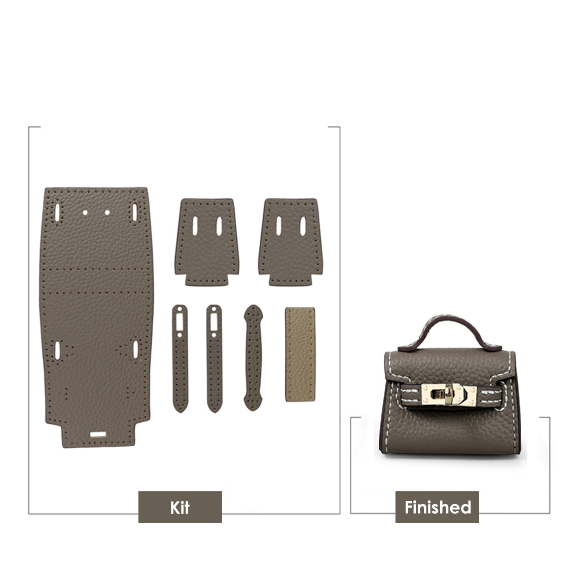 CUCUBIRD POPSEWING® Top Grain Leather Mini Kylie Bag Charm DIY Kit  