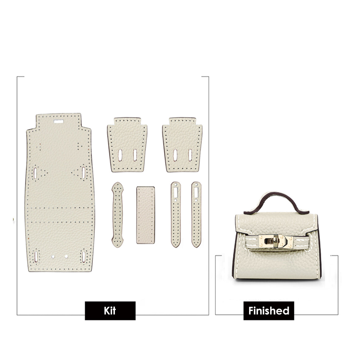 CUCUBIRD POPSEWING® Top Grain Leather Mini Kylie Bag Charm DIY Kit  