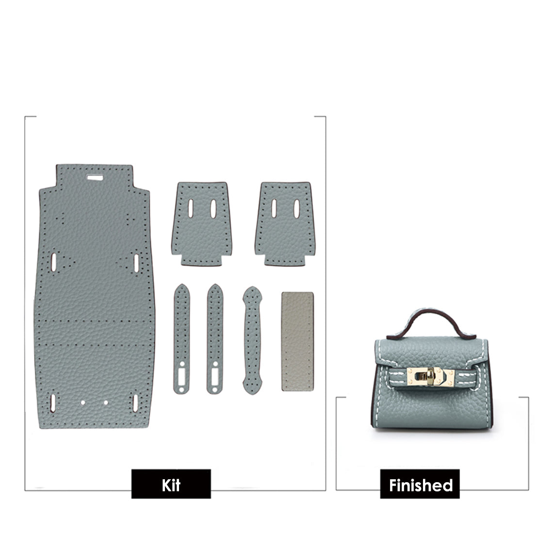 CUCUBIRD POPSEWING® Top Grain Leather Mini Kylie Bag Charm DIY Kit  
