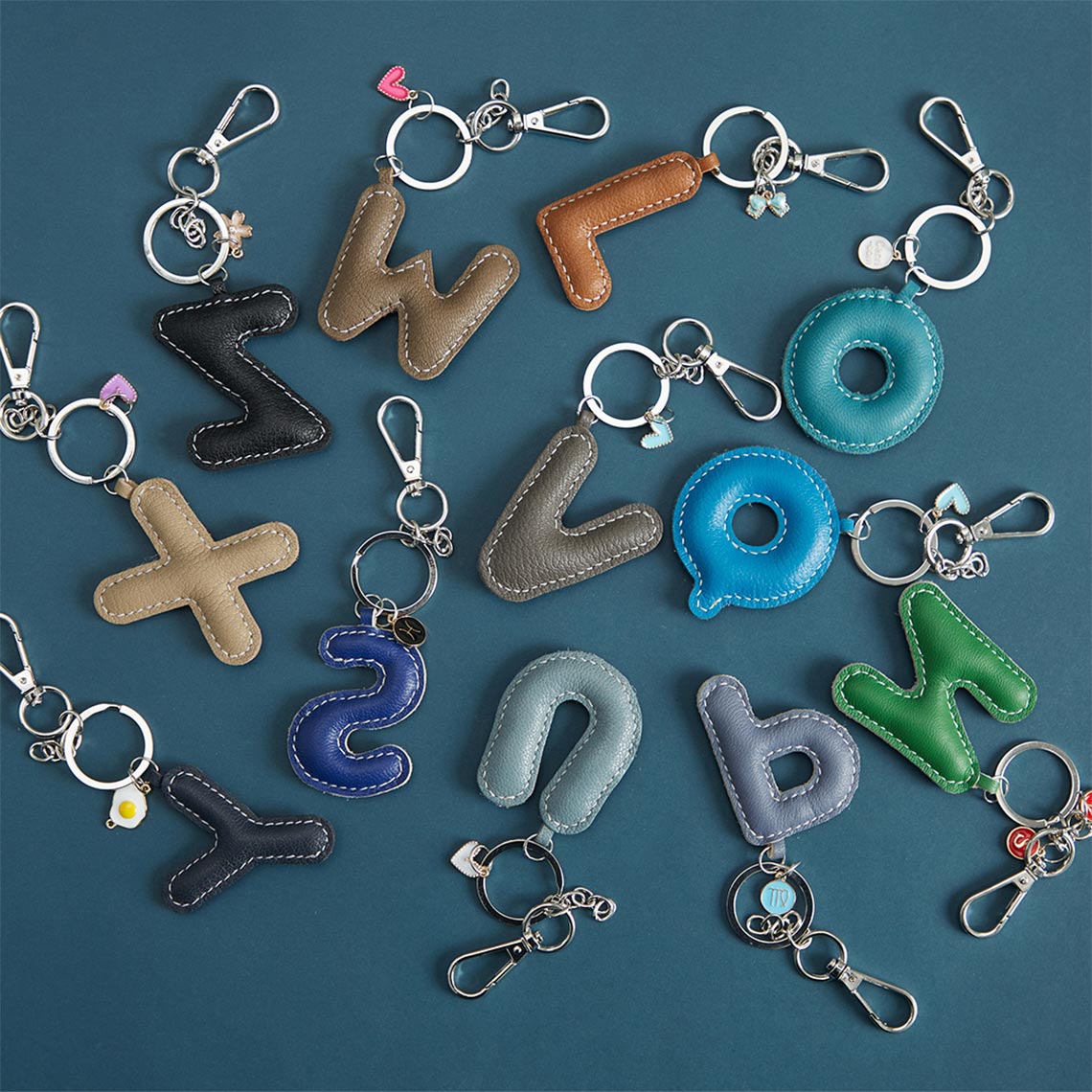CUCUBIRD POPSEWING® Sheep Leather Initials Keychain DIY Kit  