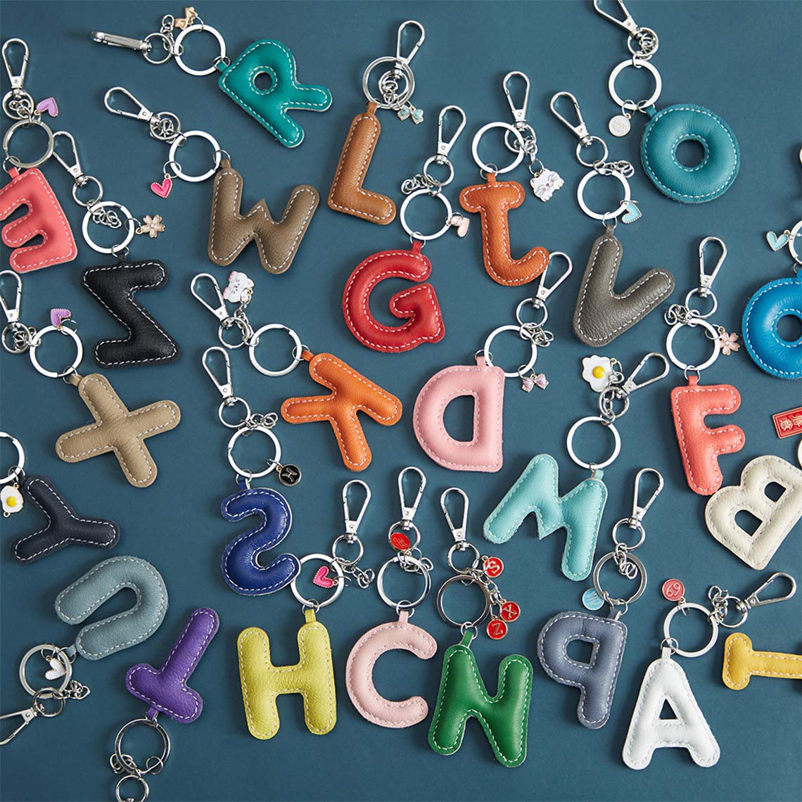 CUCUBIRD POPSEWING® Sheep Leather Initials Keychain DIY Kit  