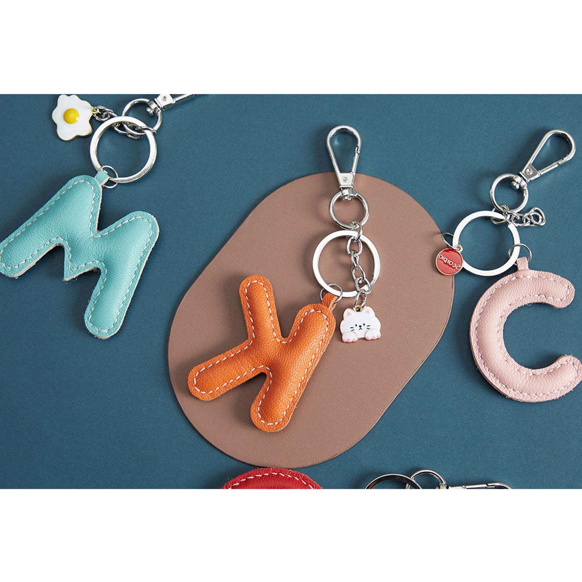CUCUBIRD POPSEWING® Sheep Leather Initials Keychain DIY Kit  