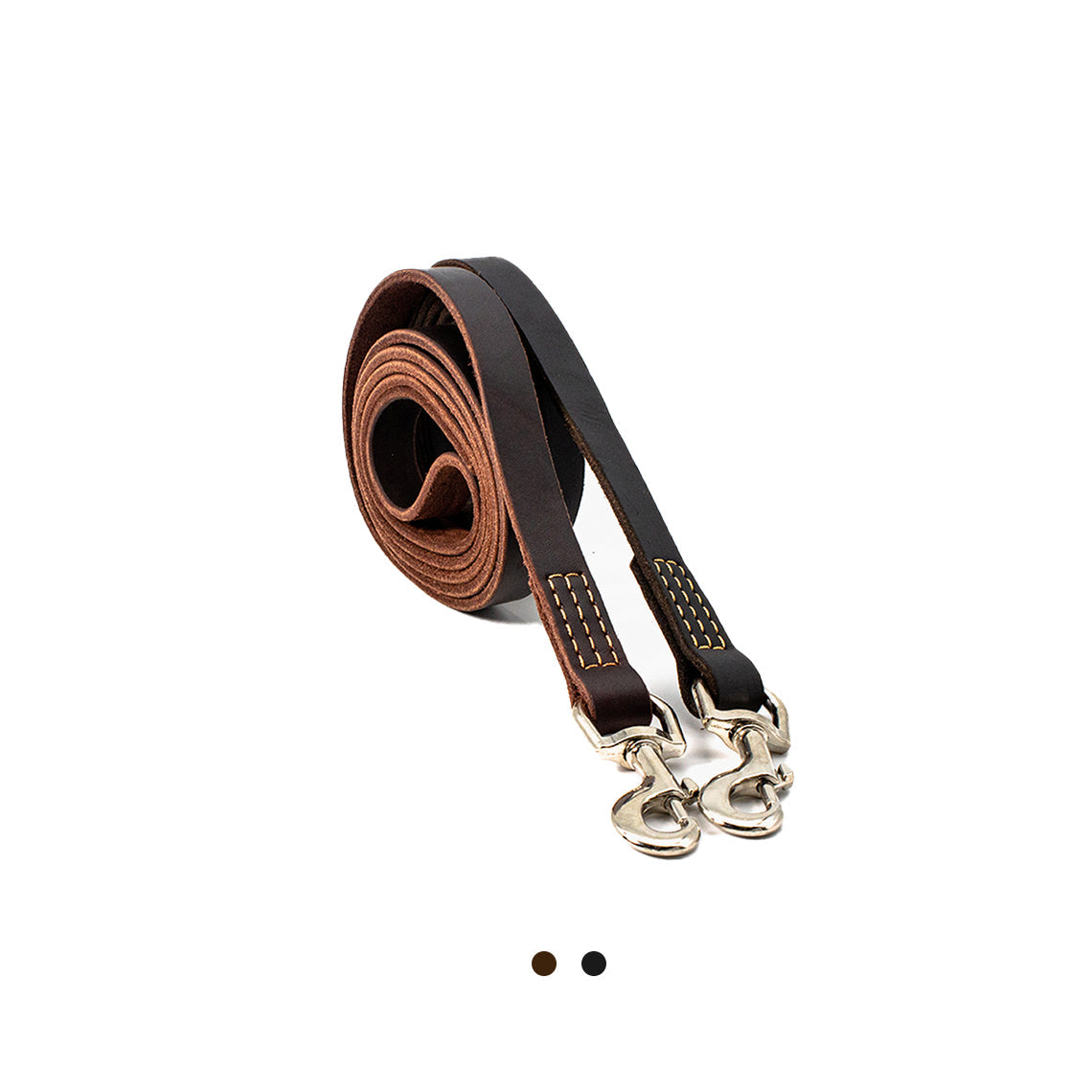 CUCUBIRD Genuine Leather Dog Leash - Dark Brown  