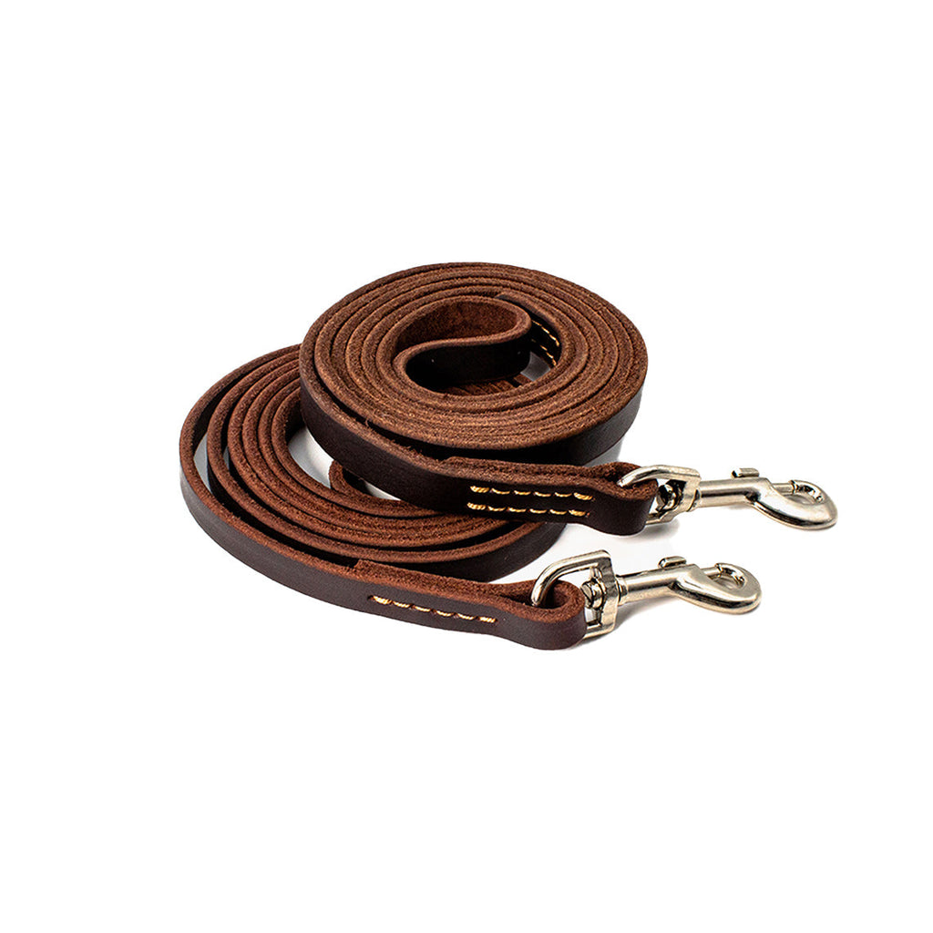 CUCUBIRD Genuine Leather Dog Leash - Dark Brown  