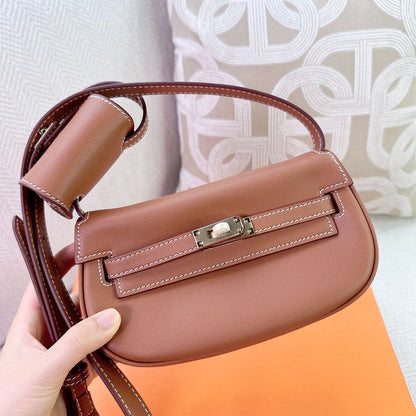 Top Grain Leather New Kelly Saddle Bag