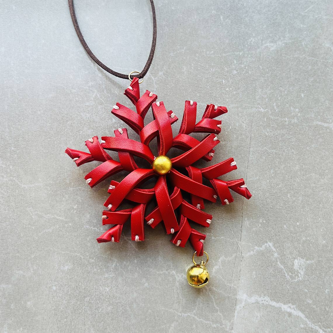 CUCUBIRD POPSEWING® Sheep Leather Snowflake Charm DIY Kit  