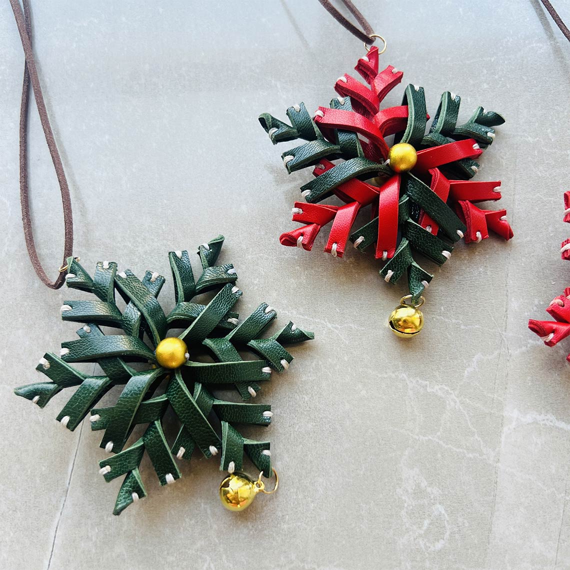 CUCUBIRD POPSEWING® Sheep Leather Snowflake Charm DIY Kit  