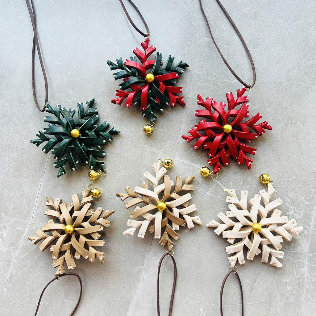 CUCUBIRD POPSEWING® Sheep Leather Snowflake Charm DIY Kit  