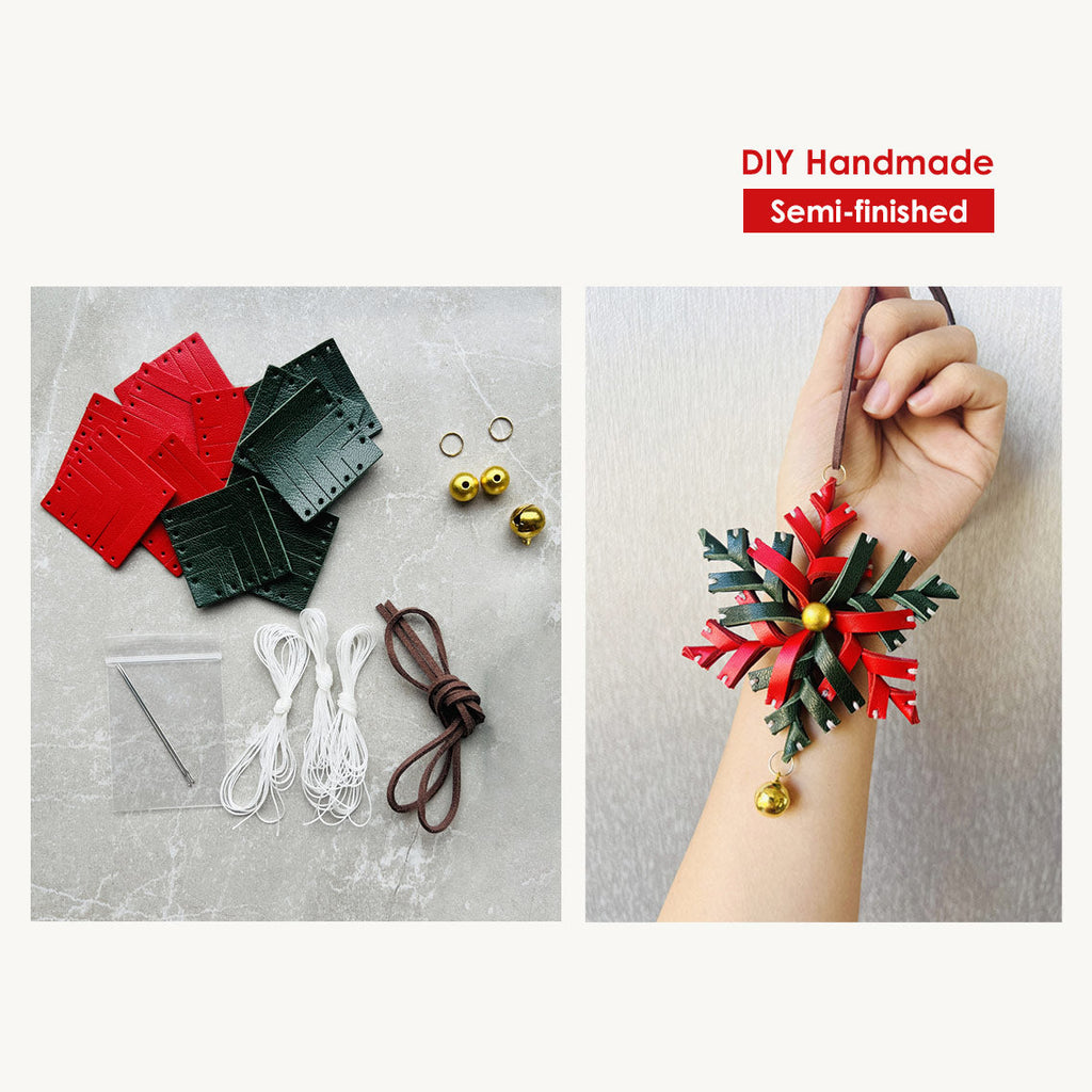CUCUBIRD POPSEWING® Sheep Leather Snowflake Charm DIY Kit  