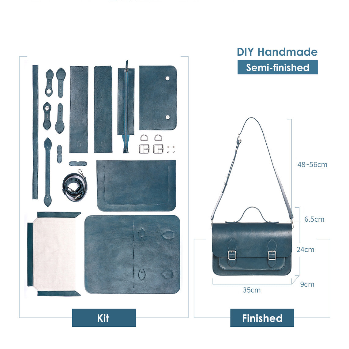 CUCUBIRD POPSEWING® Leather Men Messenger Satchel Bag DIY Kit  