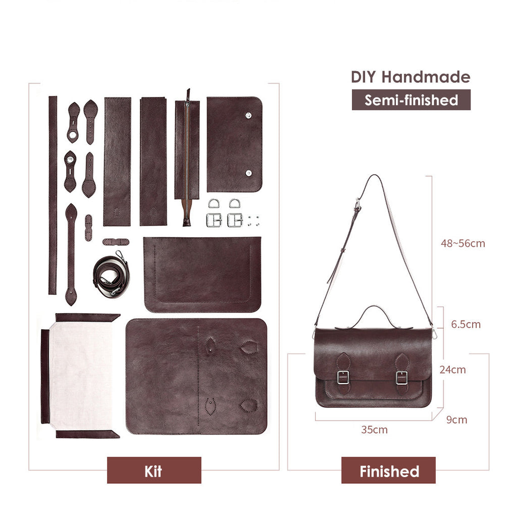 CUCUBIRD POPSEWING® Leather Men Messenger Satchel Bag DIY Kit  