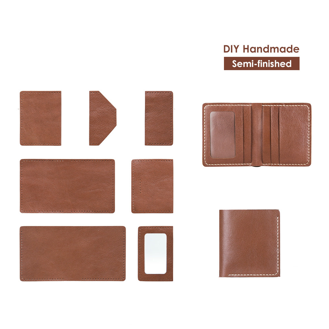 CUCUBIRD POPSEWING® Full Grain Leather Men's Bifold Wallet DIY Kit  