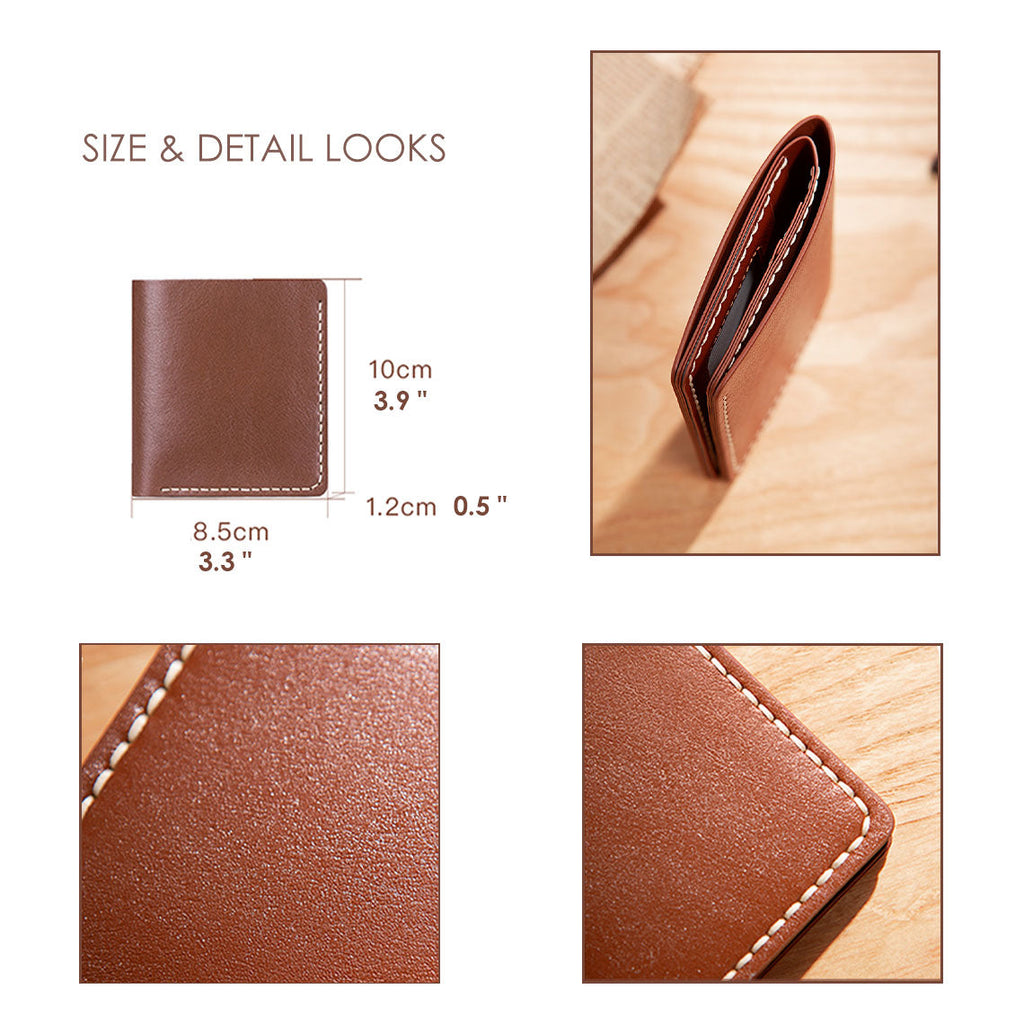 CUCUBIRD POPSEWING® Full Grain Leather Men's Bifold Wallet DIY Kit  