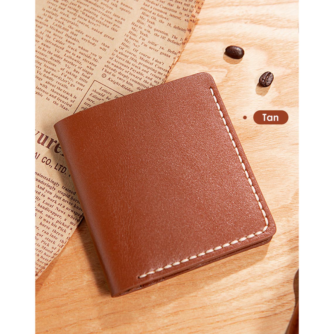 CUCUBIRD POPSEWING® Full Grain Leather Men's Bifold Wallet DIY Kit  