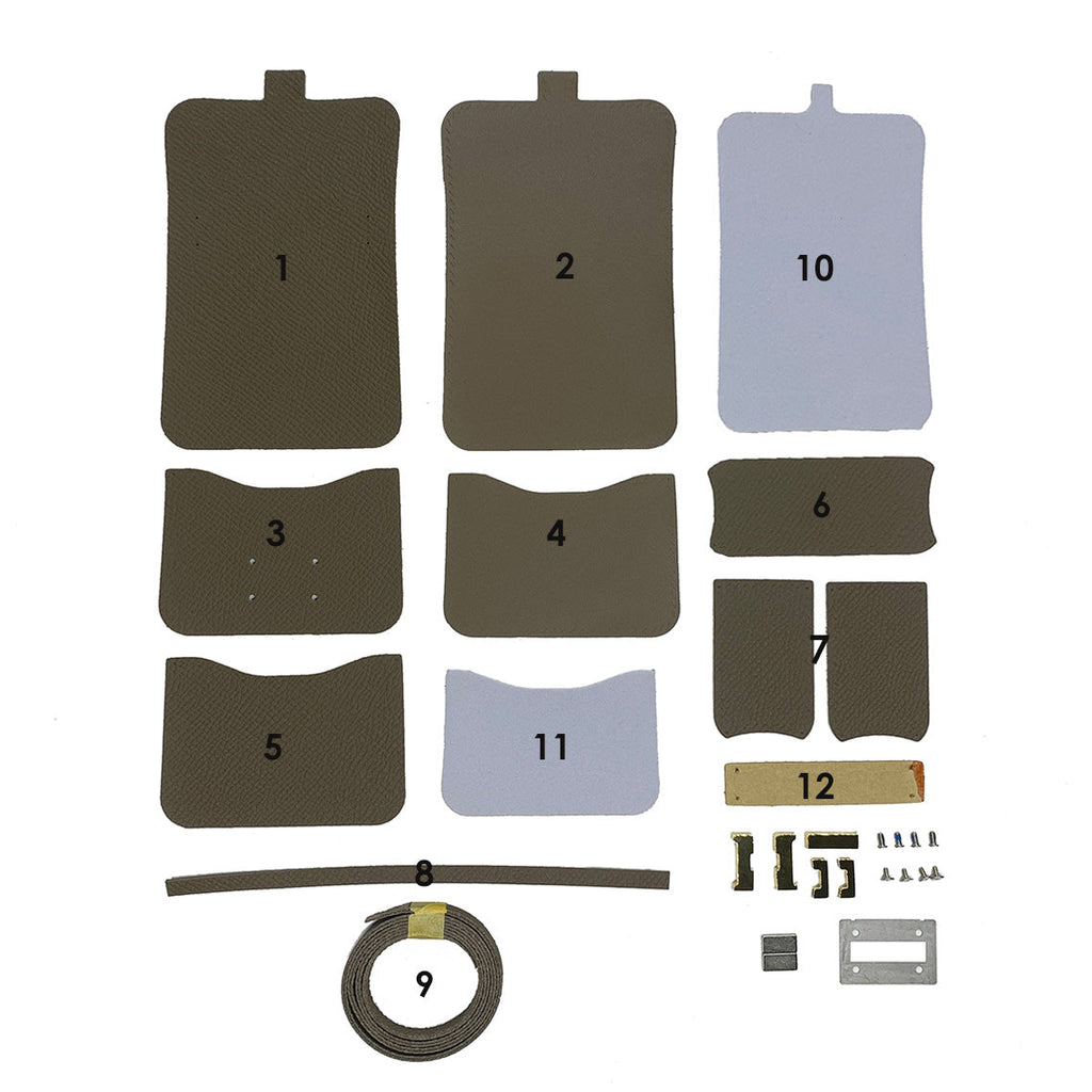 CUCUBIRD POPSEWING® Full Grain Leather Tofu Constance Bag Charm DIY Kits  