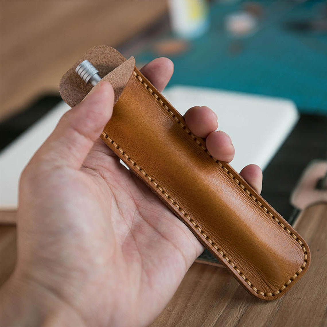 CUCUBIRD POPSEWING® Full Grain Leather Single Pen Case DIY Kit  