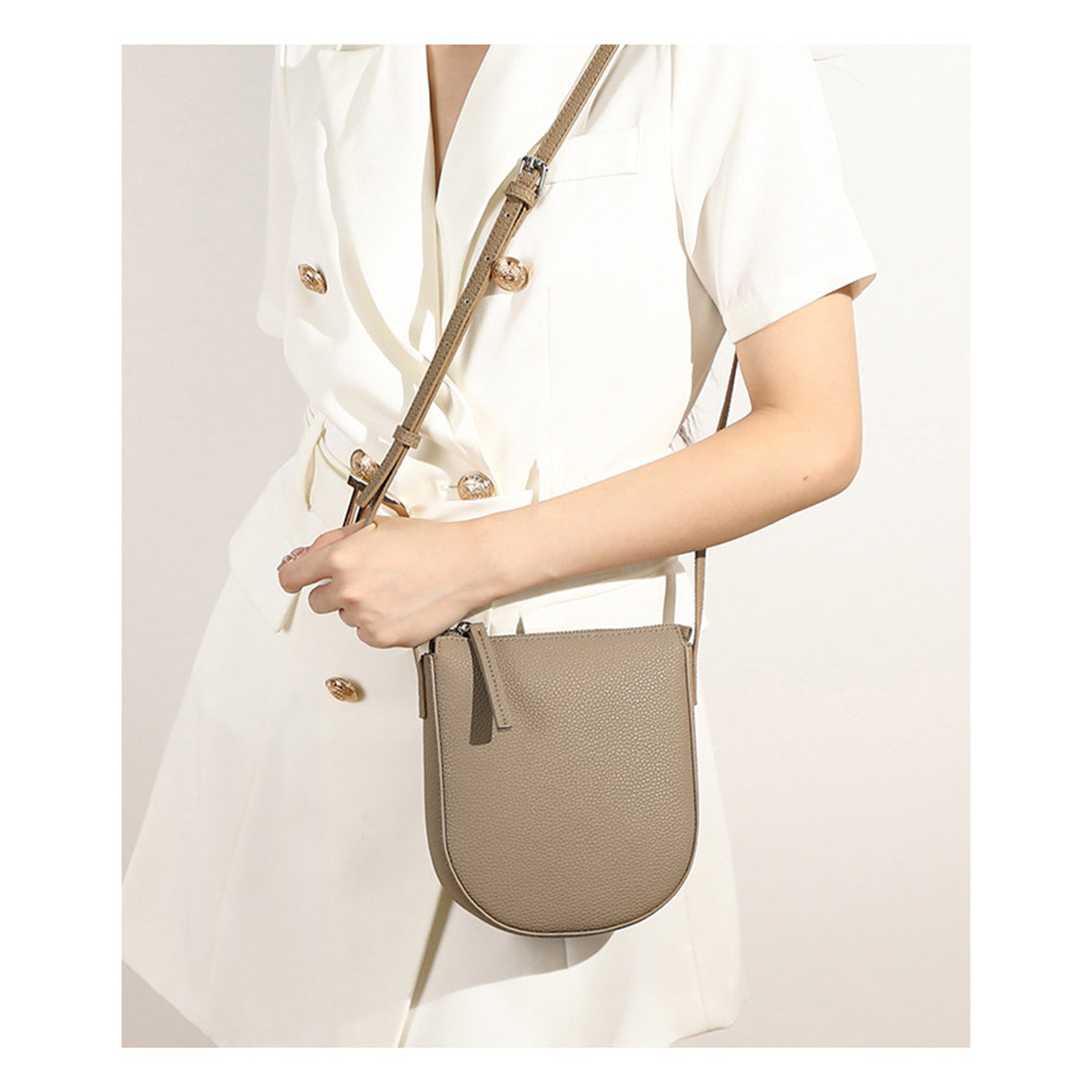 CUCUBIRD Leather Simple Crossbody Phone Bag  