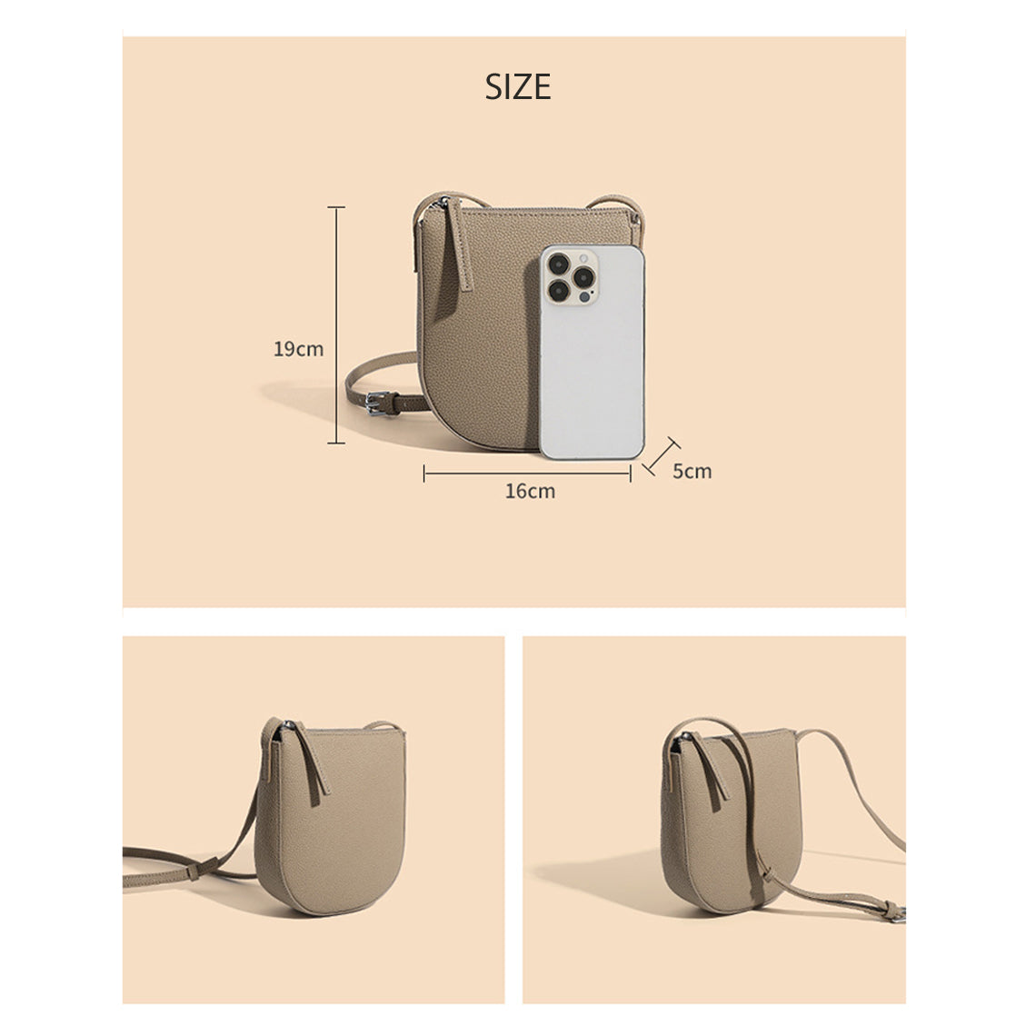 CUCUBIRD Leather Simple Crossbody Phone Bag  