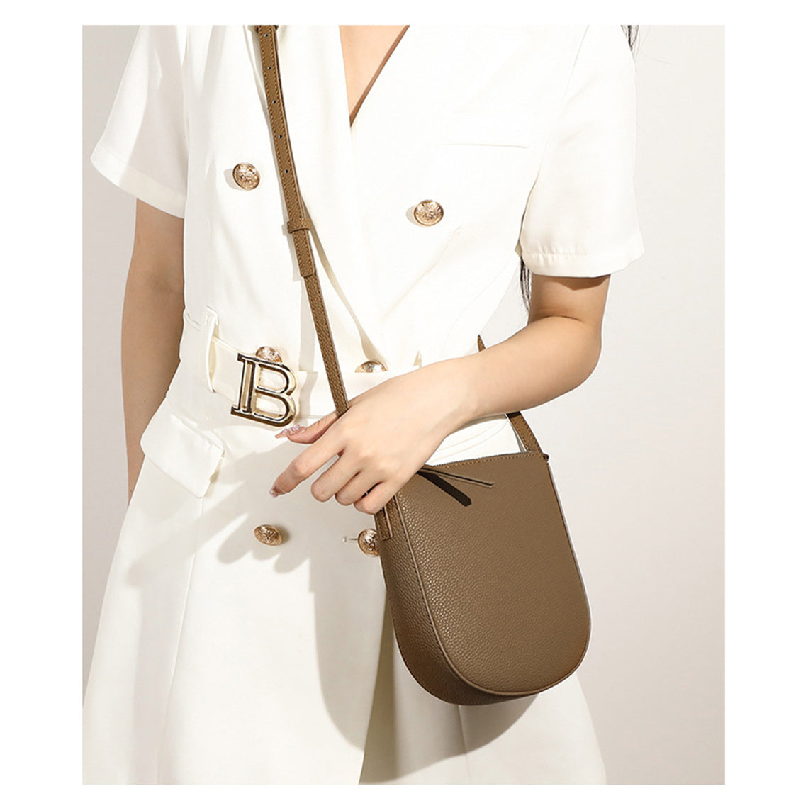 CUCUBIRD Leather Simple Crossbody Phone Bag  