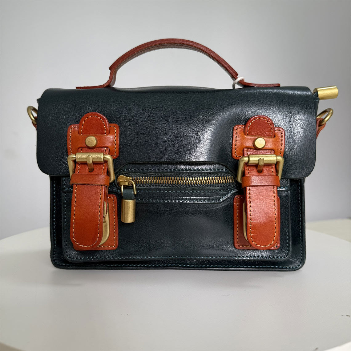 Vegetable Tanned Leather Vintage Women Satchel Bag