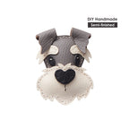 CUCUBIRD POPSEWING® Sheep Leather Schnauzer Keychain Charm DIY Kit  