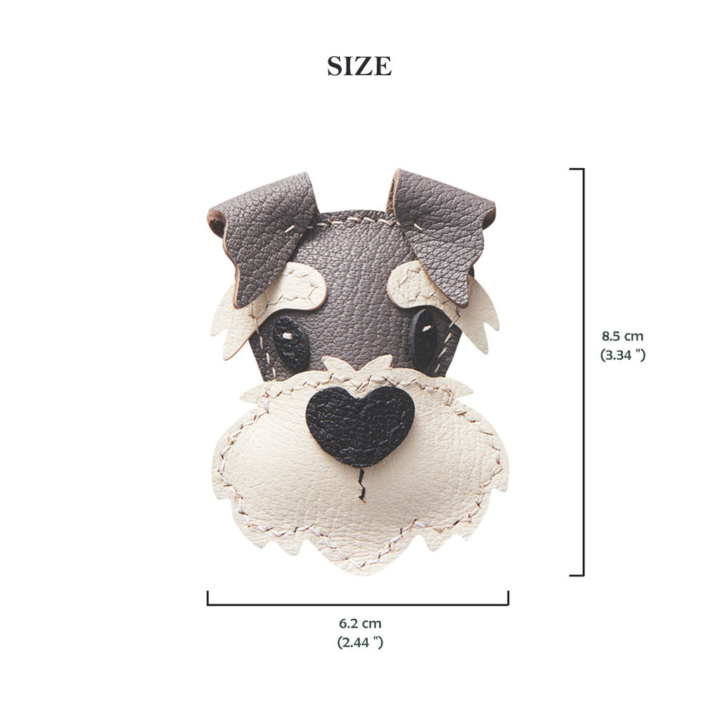 CUCUBIRD POPSEWING® Sheep Leather Schnauzer Keychain Charm DIY Kit  