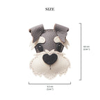 CUCUBIRD POPSEWING® Sheep Leather Schnauzer Keychain Charm DIY Kit  